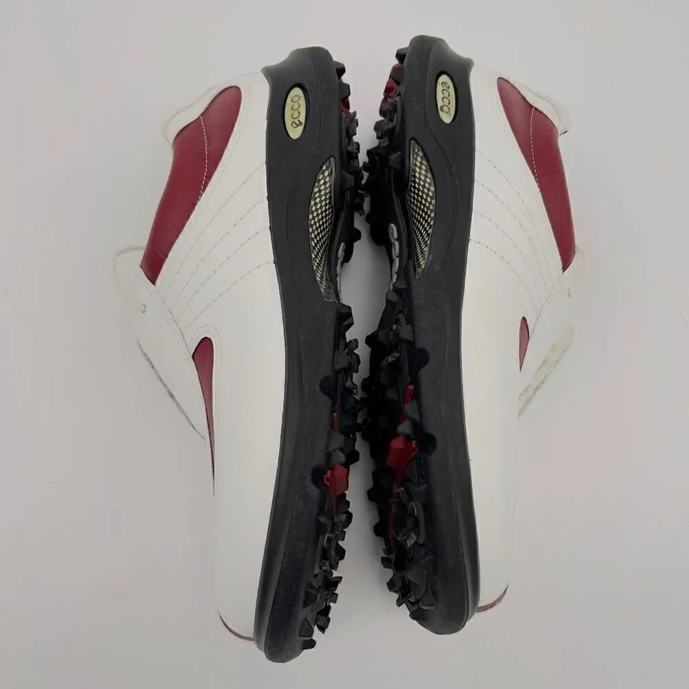ECCO Receptor White Leather Red Strip Receptor Golf Shoes Womens Size 42 11/11.5